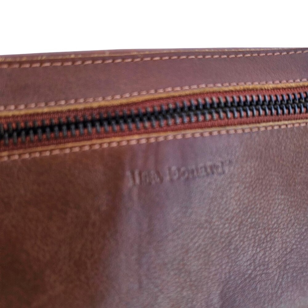 Vintage Leather Handbag Purse Clutch Wallet Fringe Brown Lisa Leonard - Picture 14 of 14